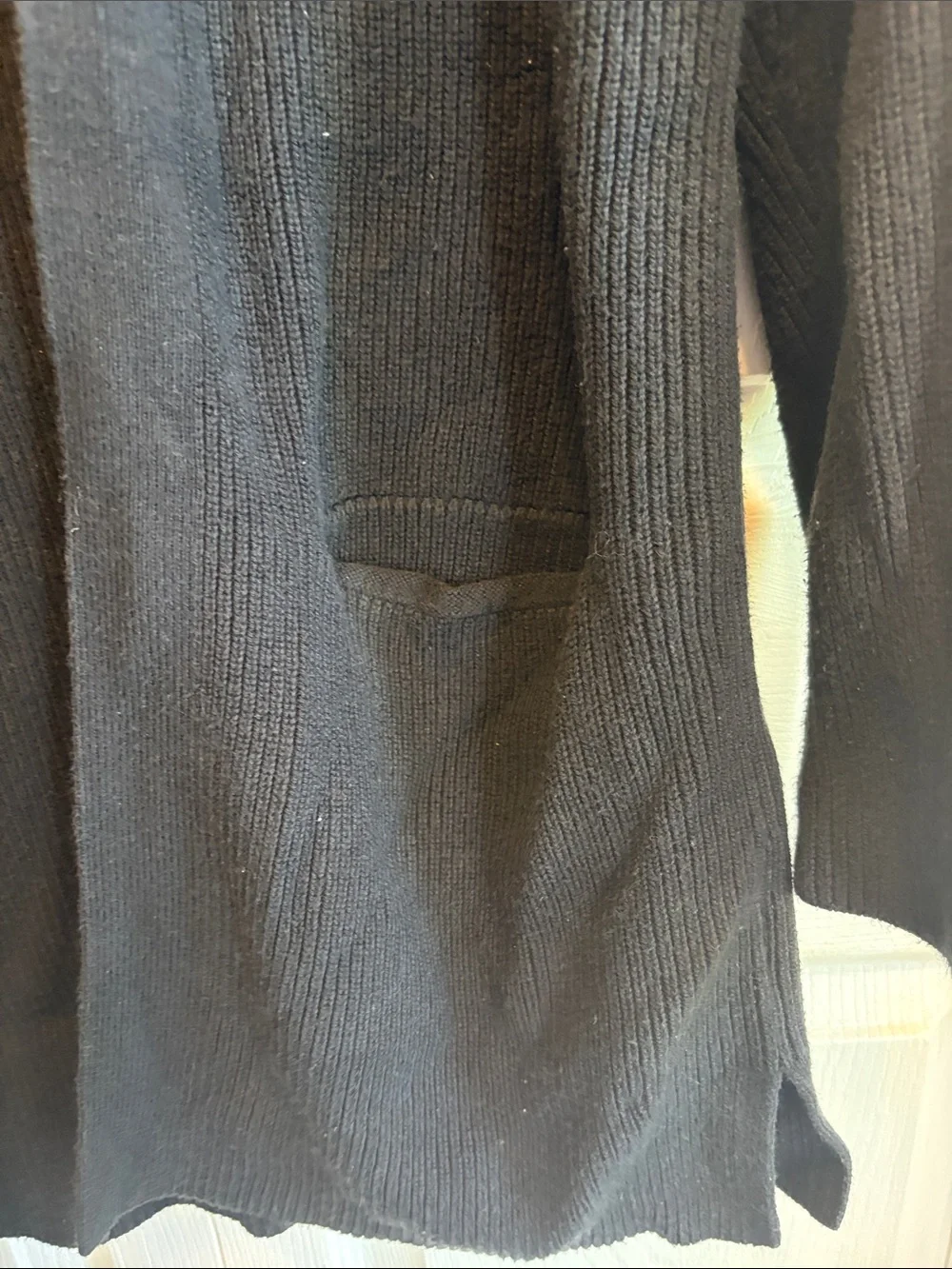 Old Navy Black Ribbed Open Front Cardigan Sweater Small Pockets Livaeco - Picture 3 of 6